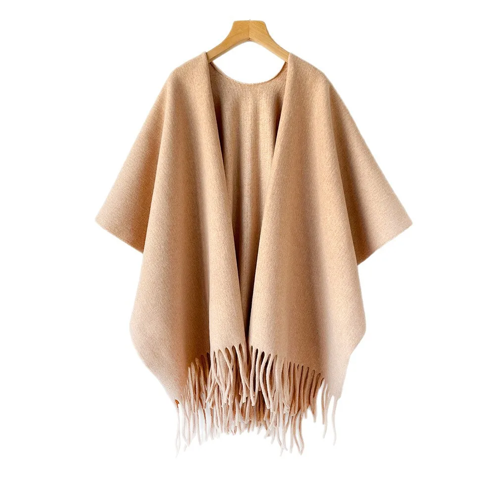 Woven Scarf Blanket - Scialle Invernale da Donna, Poncho Spesso
