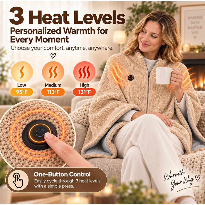 Woven Scarf Blanket - Nuovo Scialle Riscaldato USB Autunno Inverno,