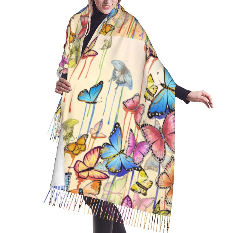 Woven Scarf Blanket - Sciarpa Invernale in Cashmere con Motivo