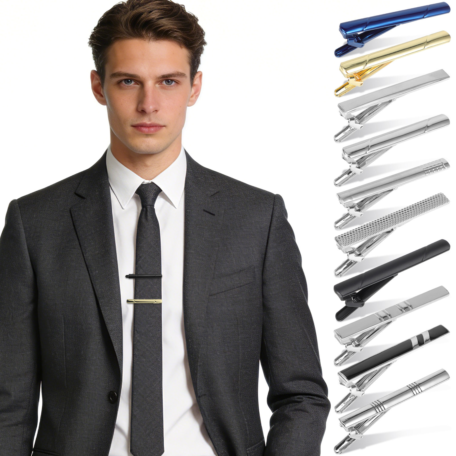 Set da 10 fermacravatte, ferma - Tie Bar Set Gift recensione e prezzo